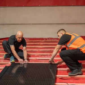 Marley training roofers on installing solar panels